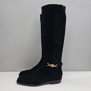 Sam Edelman Clive Knee High Boot Womens 8 Black Suede Riding Tall Equestrian NEW